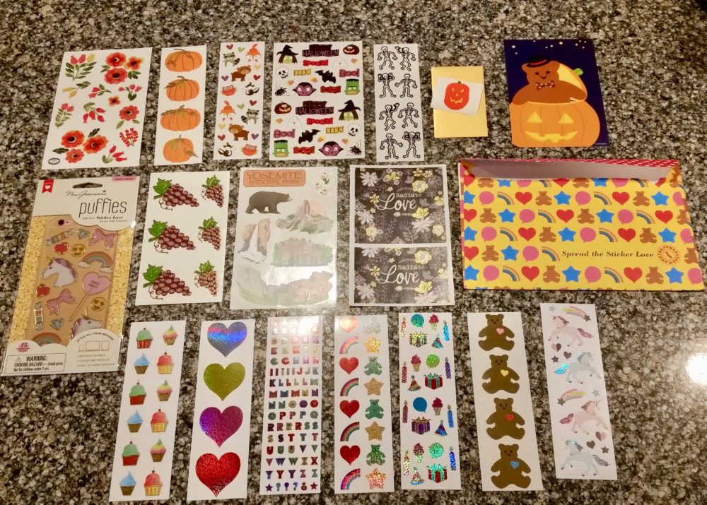 assorted sheets of stickers