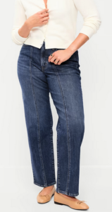 normal jeans except they have a seam down the front of each leg